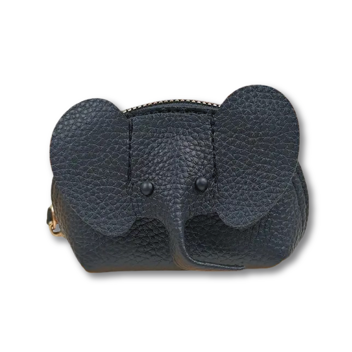 CALYPSO POUCH 24 IN BLACK ELEPHANT TEXTURED LAMBSKIN GOLD LOGO
