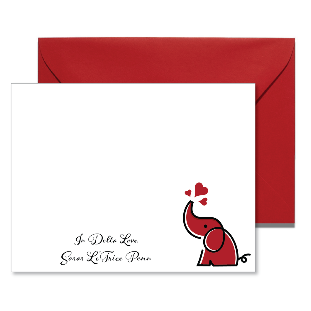 Personalized Elephant Love Note Card