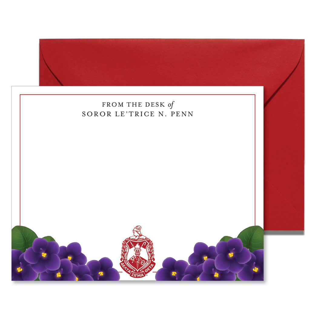 Personalized DST Classic Crest White Note Card