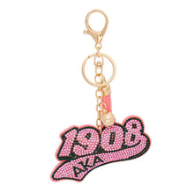 Load image into Gallery viewer, AKA Pink Bling 1908 Tassel Keychain
