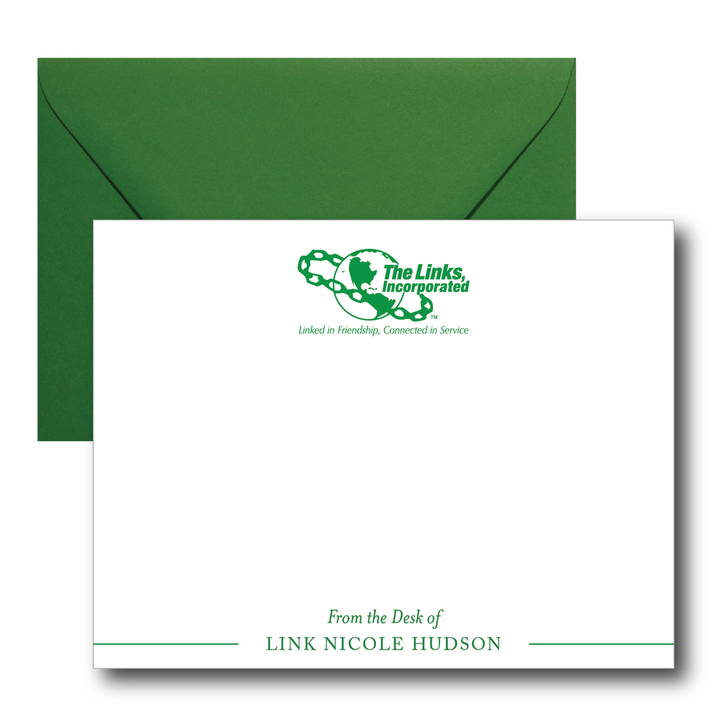 Personalized The Links, Inc. Logo Note Card