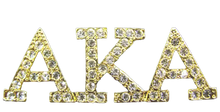 Load image into Gallery viewer, AKA Gold Crystal Letters Pin
