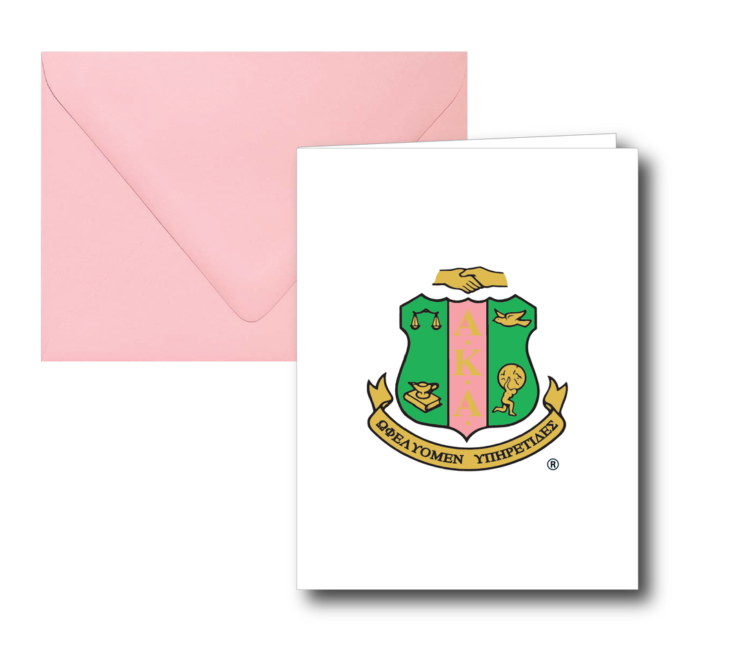 AKA Classic Crest White Note Card Set