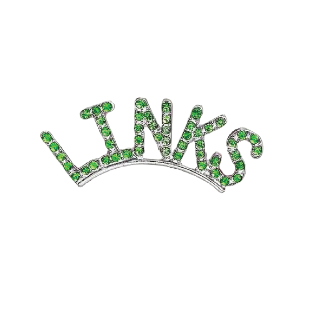 The Links, Inc. Green Crystal Arch Pin