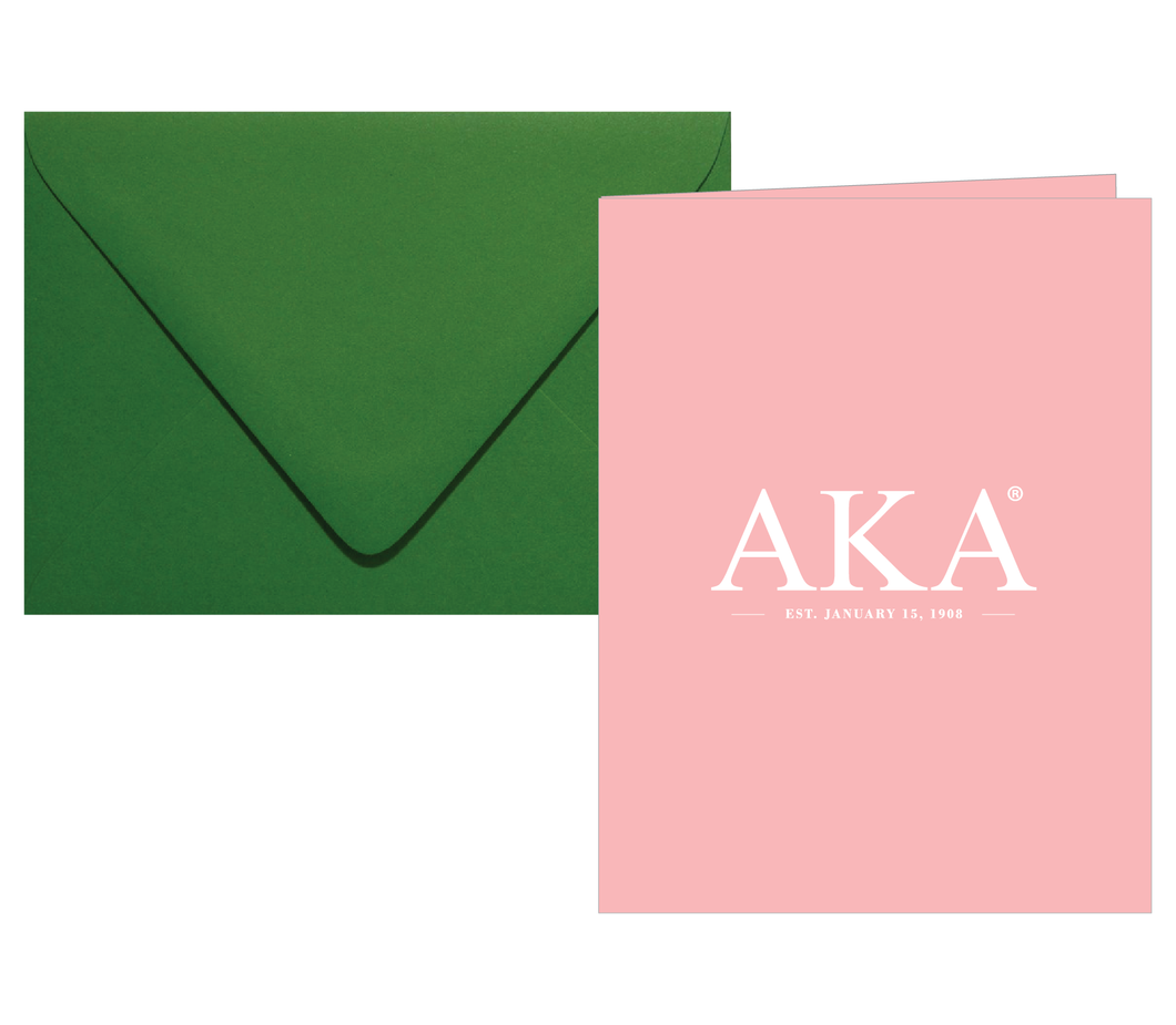 AKA Greek Letters Pink Note Card Set