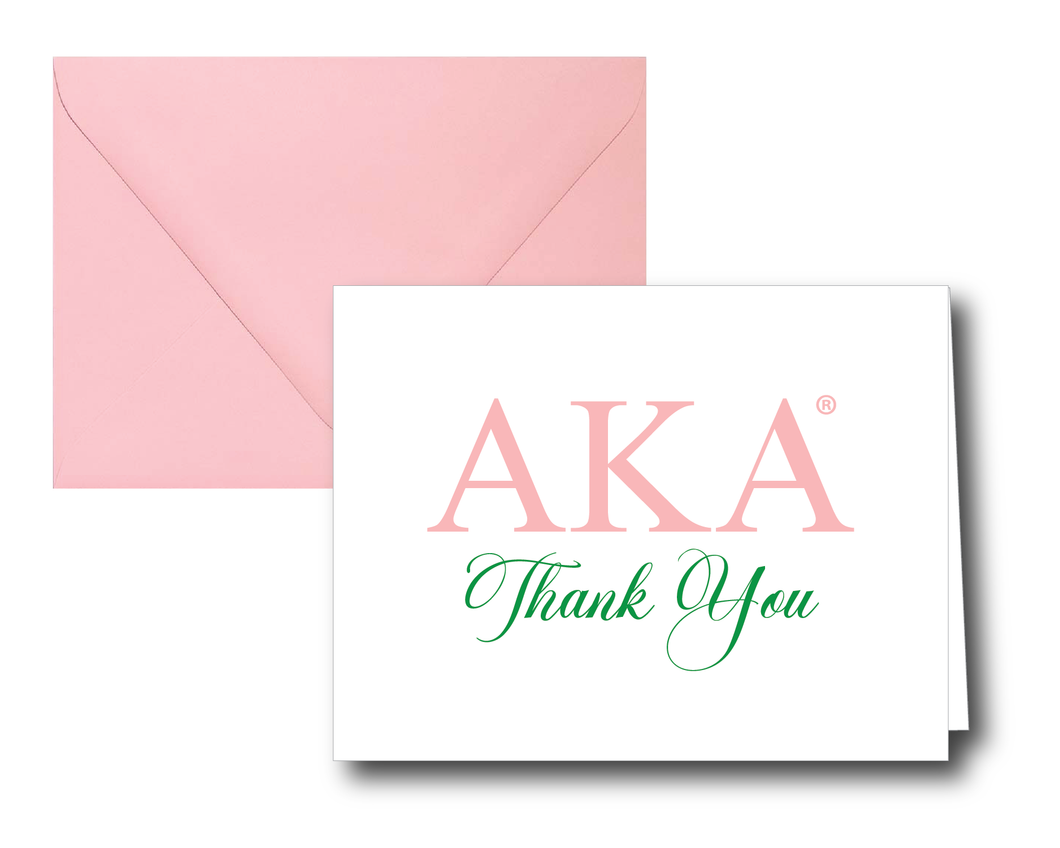 AKA Greek Letters Thank You Note Card Set