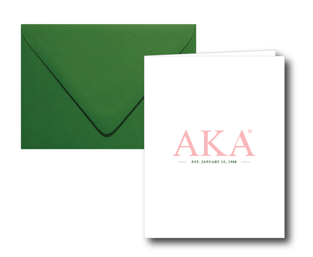 AKA Greek Letters White Note Card Set