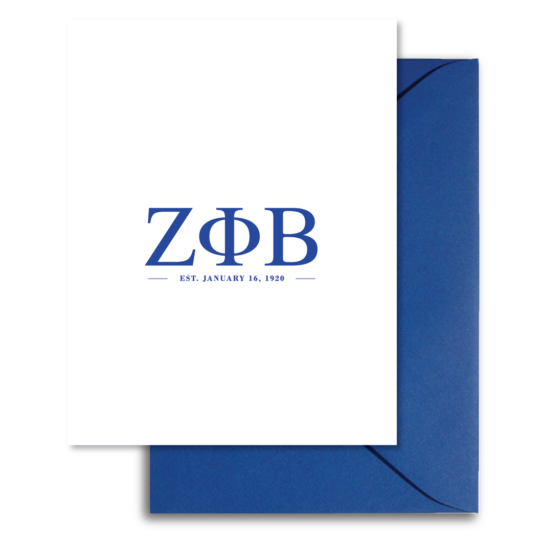 ZPhiB Greek Letters Note Card Set