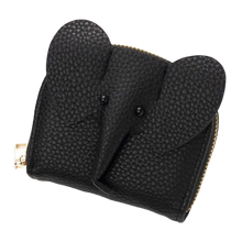 Load image into Gallery viewer, Black Elephant Head  Pebble Card Holder Wallet
