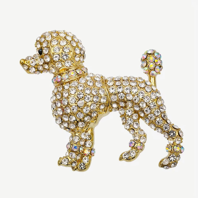 Mini Poodle Bling Brooch