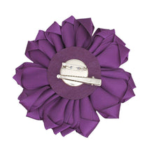 Load image into Gallery viewer, Purple Fabric Flower Pearl Brooch
