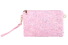 Load image into Gallery viewer, Pink Sequin Wristlet Handbag
