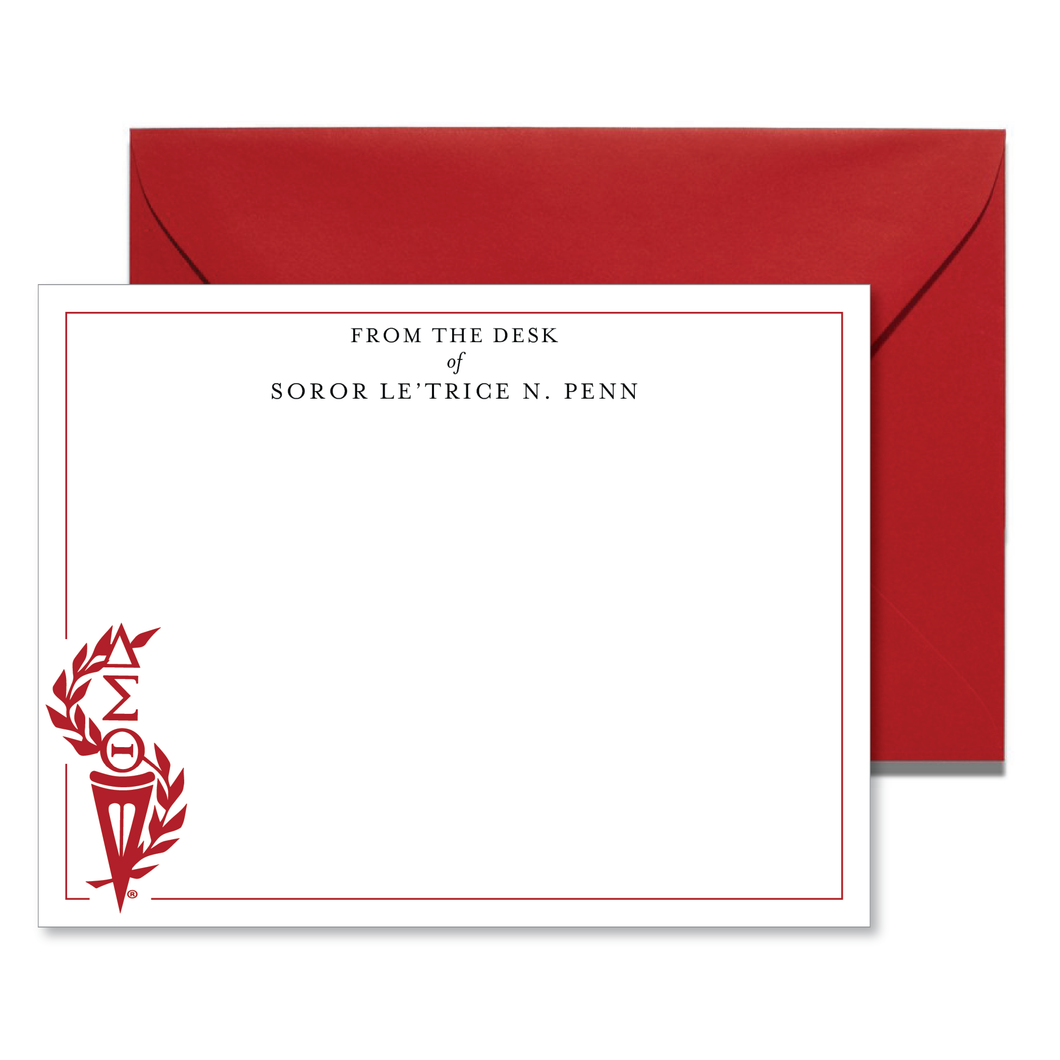 Personalized DST Classic Torch White Note Card