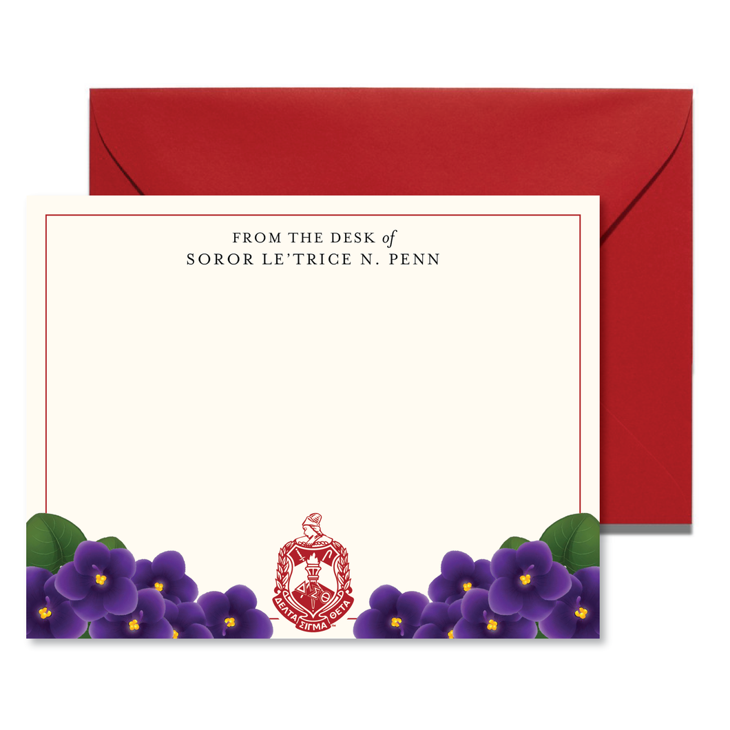 Personalized DST Classic Crest Cream Note Card