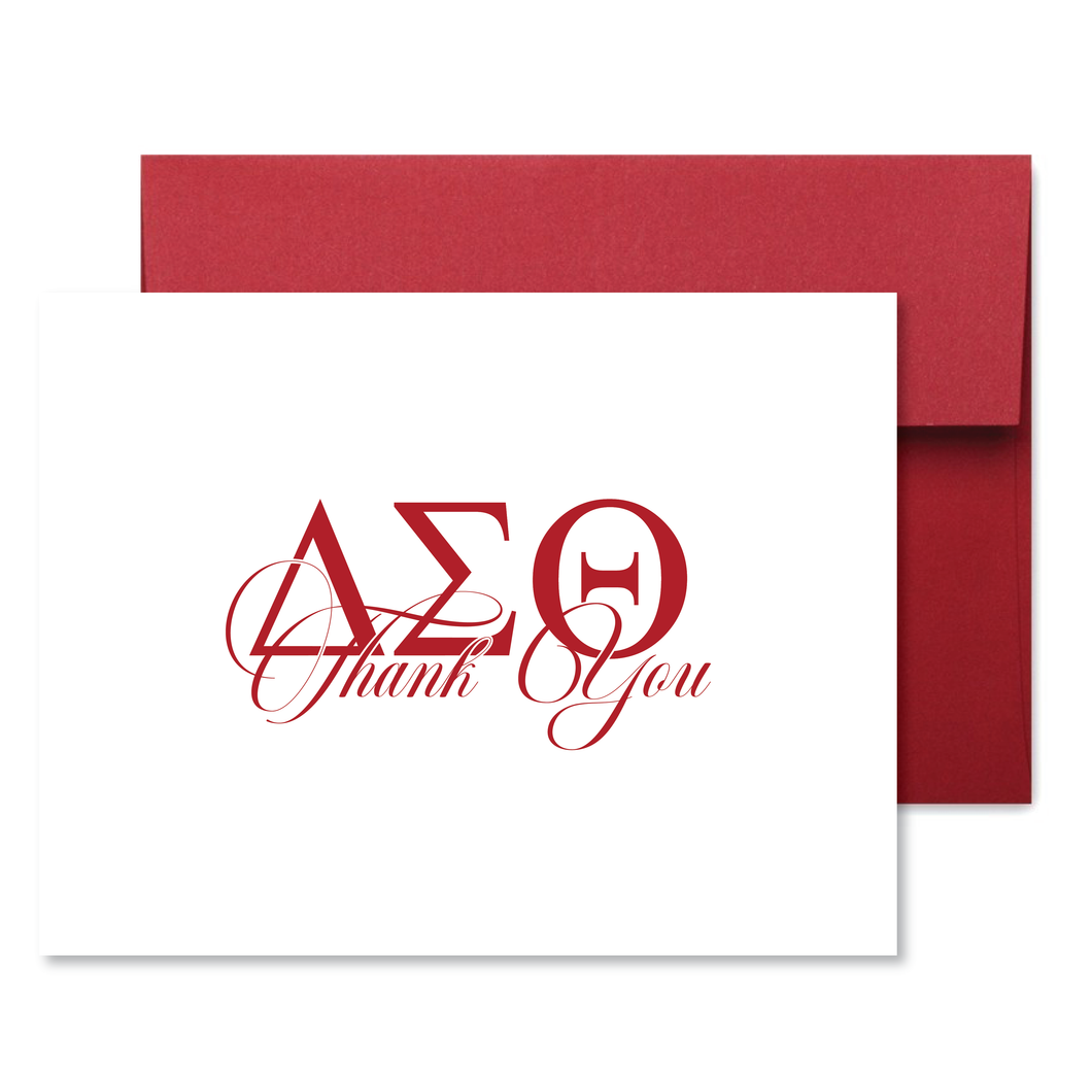 DST Greek Letters Thank You Note Card Set